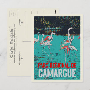 Carte Postale Parc régional de Camargue, France, flamants roses