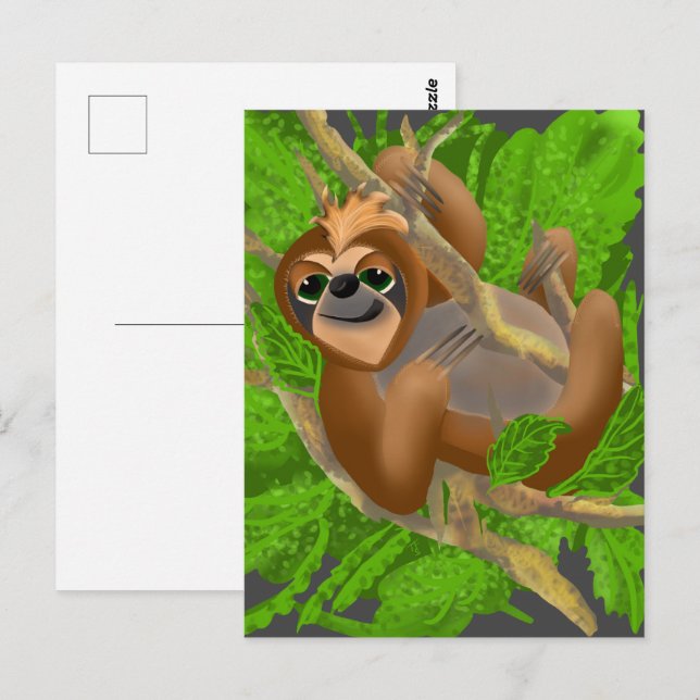 Carte Postale Parcelle Silencieuse Se Détendre Dans Un Arbre (Devant / Derrière)