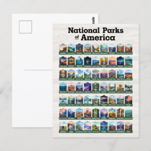Carte Postale Parcs nationaux des États-Unis d'Amérique USA