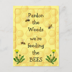 Carte Postale Pardon mauvaises herbes Nourrir les abeilles Amusa