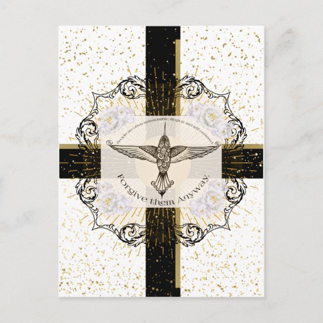 Carte Postale Pardonnez-leur TOUJOURS un colibri inspirant (Devant)