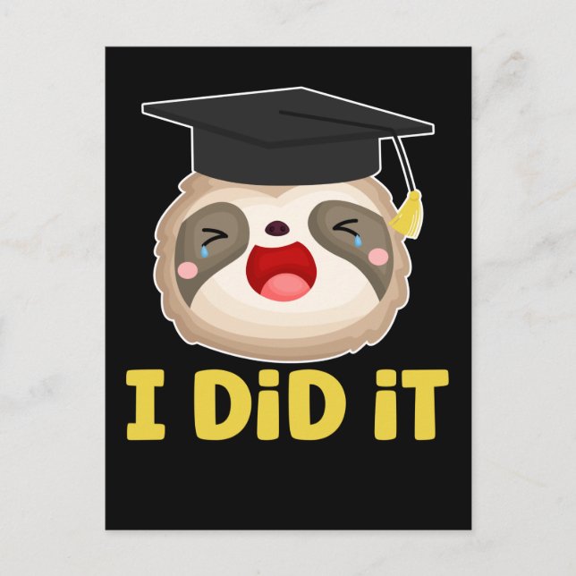 Carte Postale Paresseux Étudiant Diplômé Fainéant Diplômé (Devant)
