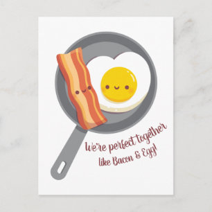 Carte Postale Parfait Ensemble Comme Bacon et Oeuf Amour