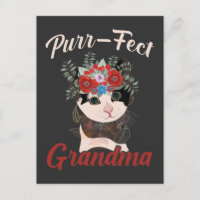 Parfait Grand-mère Chat Flower Aimer Grand-parents