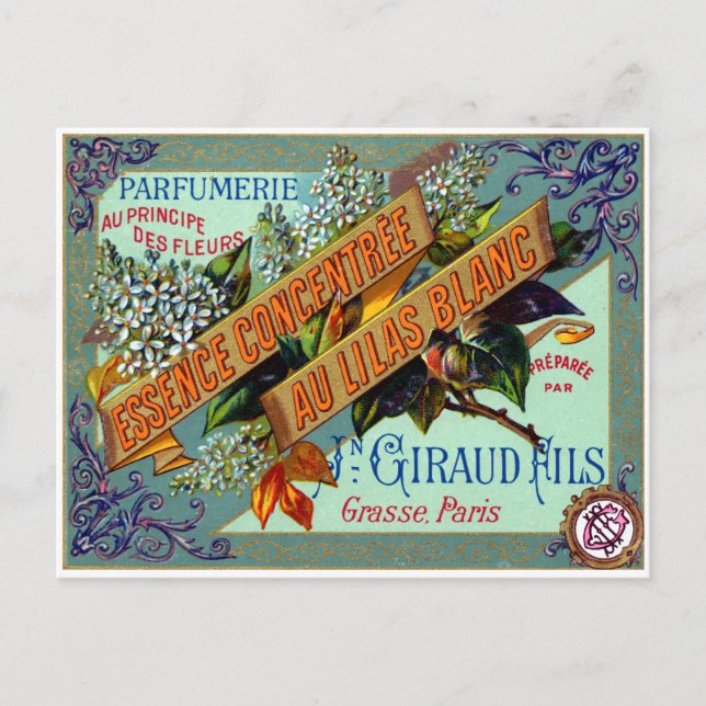 Carte Postale Parfum Lilac blanc français 1915 (Devant)