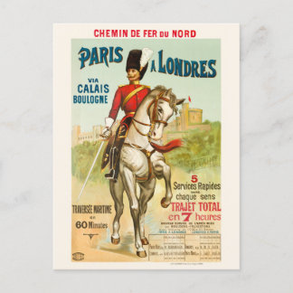 Carte Postale Paris à Londres Vintage Poster 1890s