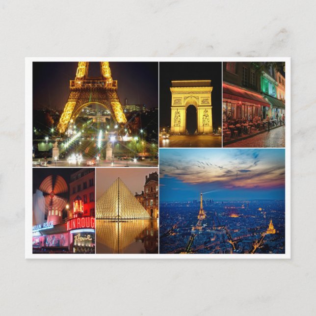 Carte Postale Paris collage france ville voyage ville (Devant)