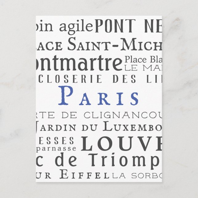 Carte Postale Paris et ses monuments (Devant)