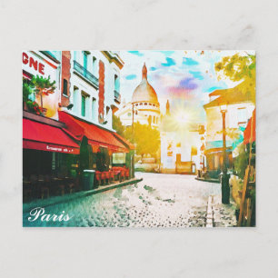 Carte Postale Paris France Montmartre Aquarelle Voyage