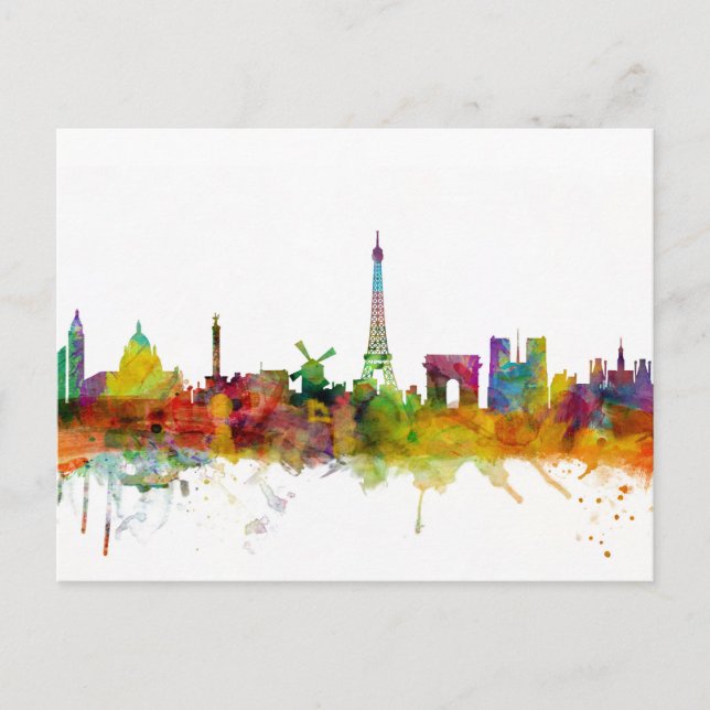 Carte Postale Paris France Skyline (Devant)