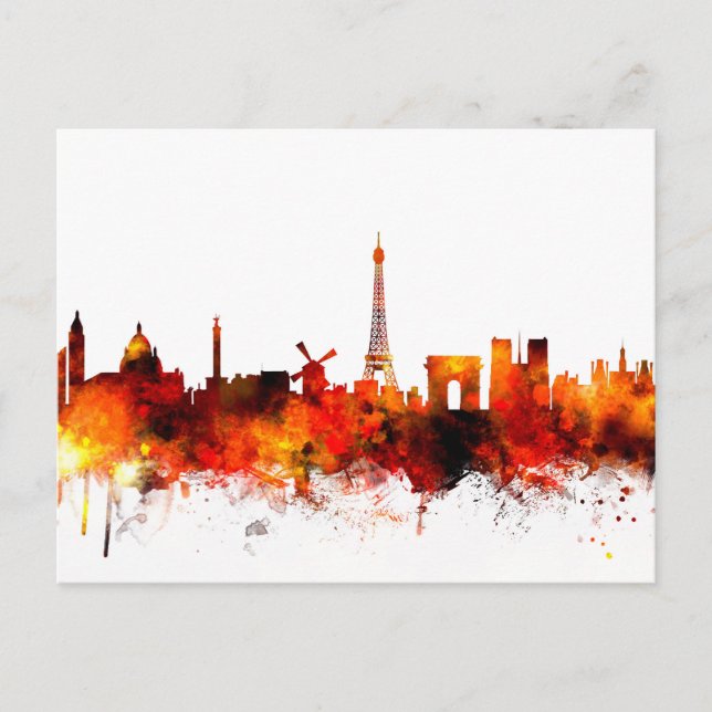 Carte Postale Paris France Skyline (Devant)