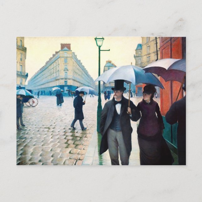 Carte postale Paris France Street Scene Rainy Day (Devant)