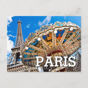 Carte Postale Paris France Tour Eiffel Carousel du Trocadéro