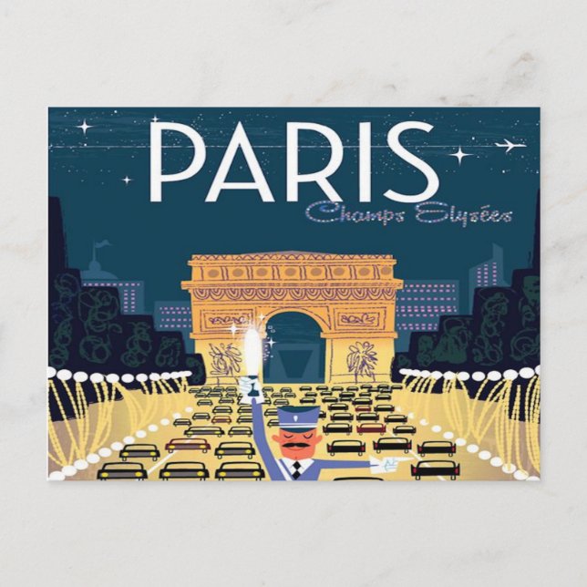 Carte Postale Paris France Vintage voyage en vacances (Devant)