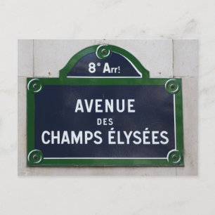 Carte Postale Paris French Street Signes Champs Elysées