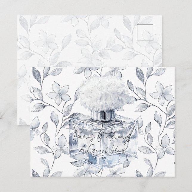 Carte Postale Paris is always a good idea perfume leaves (Devant / Derrière)