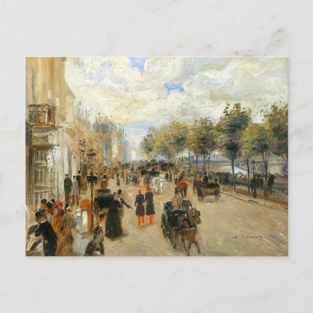 Carte Postale Paris, Le Quai Malaquais, par Renoir (Devant)