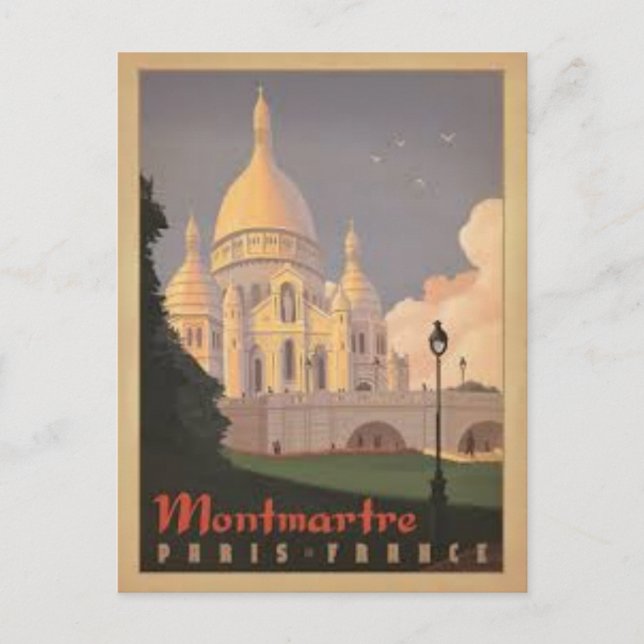 Carte Postale Paris Montmartre Vintage (Devant)