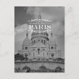 Carte postale Paris Noir et Blanc Sacré Coeur