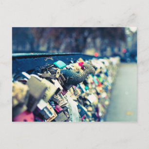 Carte Postale Paris Pont des Arts Love Locks Photo Postcard