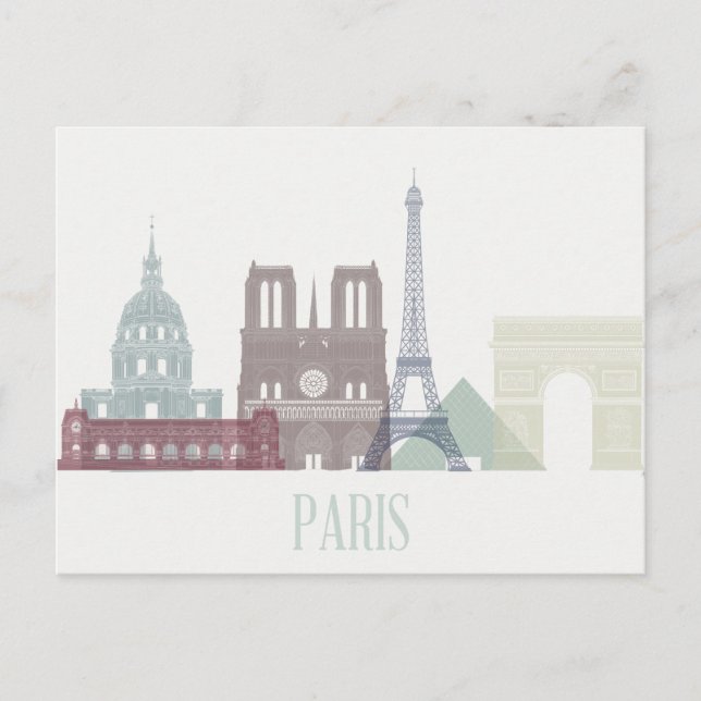 Carte Postale Paris Skyline (Devant)