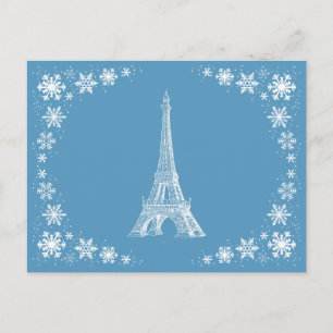 Carte postale Paris Snow French