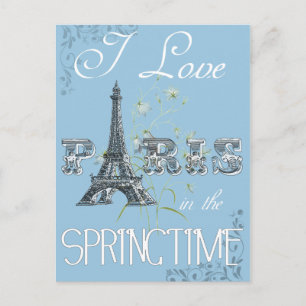 Carte postale Paris Spring Love Art