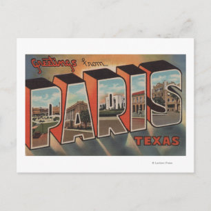 Carte Postale Paris, TexasGrandes lettres ScènesParis, TX