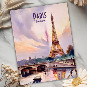 Carte Postale Paris Tour Eiffel France Coucher de soleil Voyage