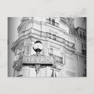 Carte postale Paris, Vintage noir et blanc