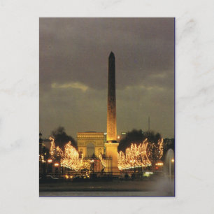 Carte Postale Paris vintage, Paris Place de la Concorde en soiré