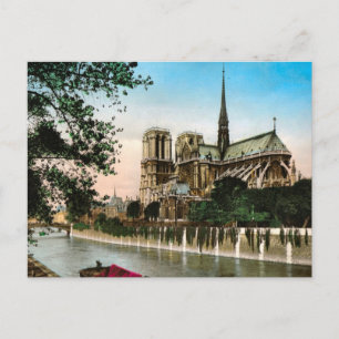 Carte Postale Paris vintage, Seine et Ile de Notre Dame