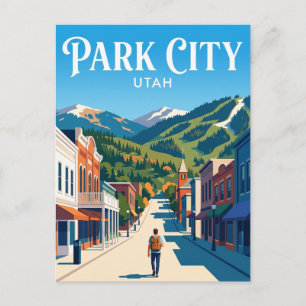 Carte Postale Park City, rue principale des États-Unis
