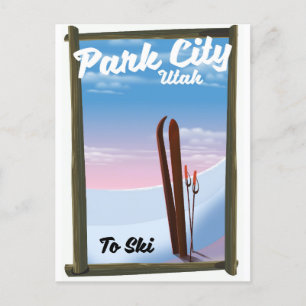 Carte Postale Park city Utah affiche de voyage de ski