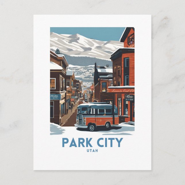 Carte Postale Park City Utah Travel Art (Devant)