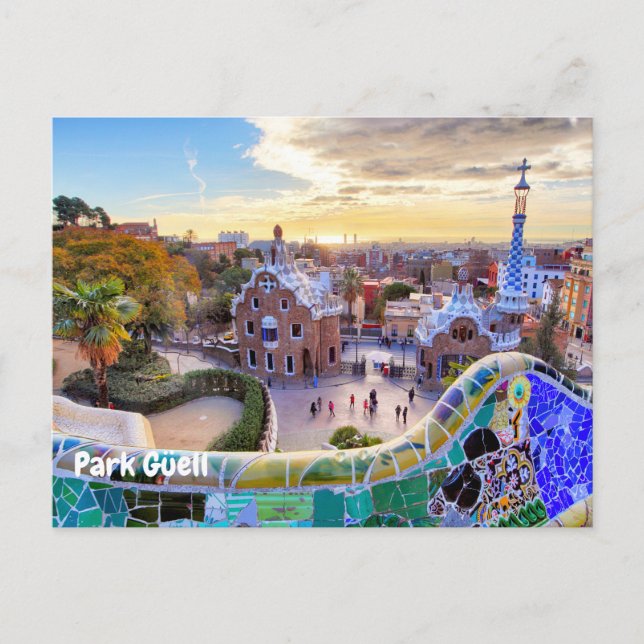Carte Postale Park Güell, Barcelone, Espagne (Devant)