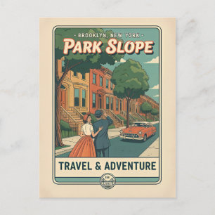 Carte Postale Park Slope Brooklyn NY Rétro Voyage 1950