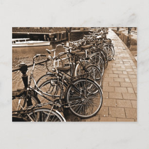 Carte Postale Parking à vélo — Amsterdam en novembre SEPIA