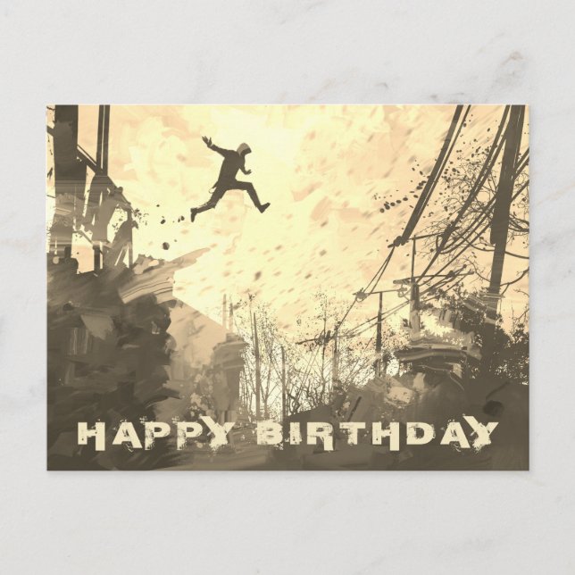 Carte Postale Parkour Urban Obstacle Course Modern Sepia (Devant)