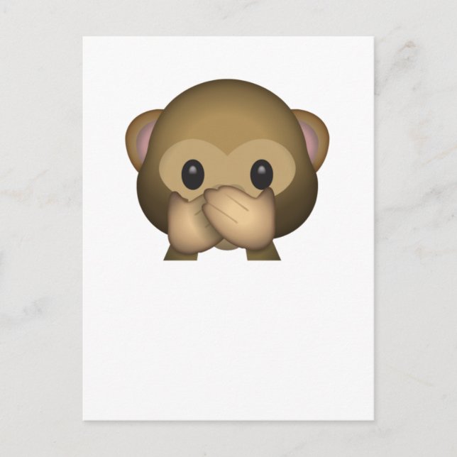 Carte Postale Parle mignonne Pas de Singe Mal Emoji (Devant)