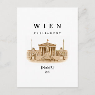 Carte Postale Parlement de Vienne personnalisé Nom & Année