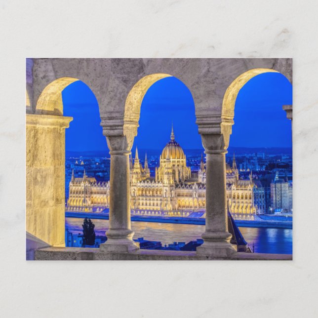 Carte Postale Parlement hongrois à Dusk (Devant)