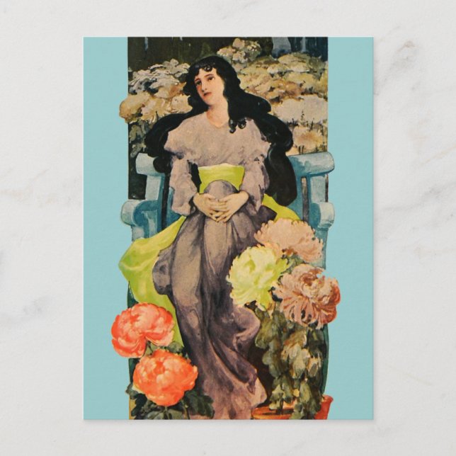 Carte Postale Parmi les chrysanthèmes (Devant)