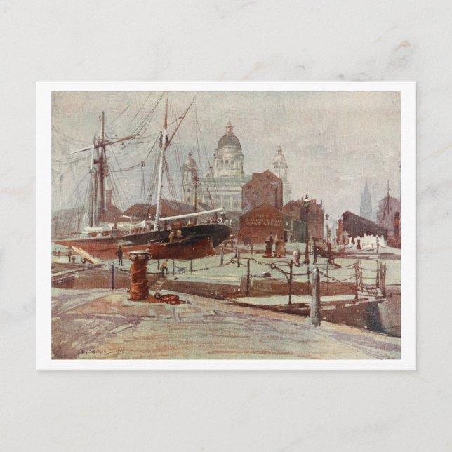 Carte Postale Parmi les Docks, Liverpool, Merseyside, Angleterre (Devant)