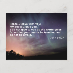 Carte Postale Paroles de paix réconfortantes - Verse biblique Je