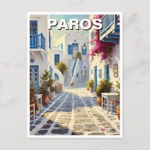 Carte Postale Paros Grèce Iles Voyage Aquarelle