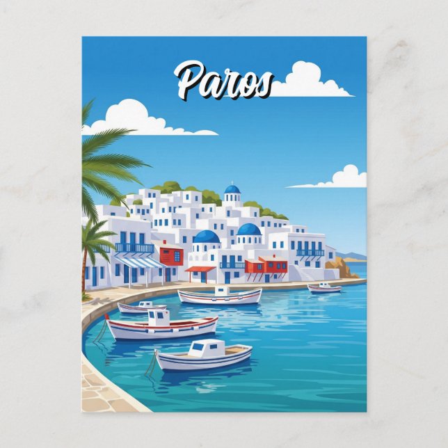 Carte Postale Paros Grèce Island Travel (Devant)