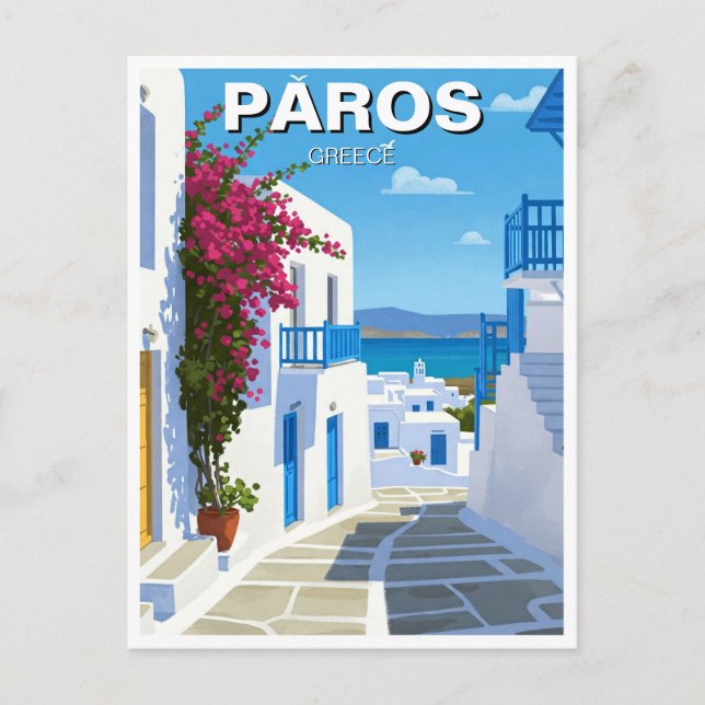 Carte Postale Paros Grèce Island Travel (Devant)
