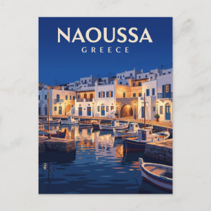 Carte Postale Paros Naoussa la nuit Grèce