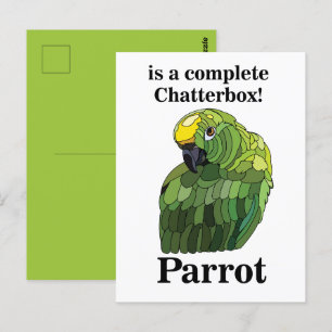 Carte Postale Parrot Bird Chatterbox amusant